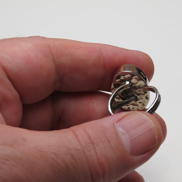 14k Rose Gold Silver Labradorite Ring - Picture 4 of 5